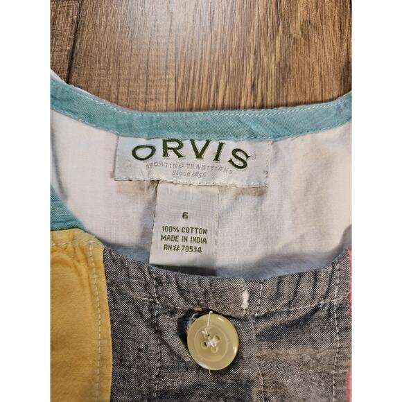 Orvis Madras Pathwork Bomber Cardigan Jacket Women's Size 6 Vintage Colorful - Picture 9 of 9